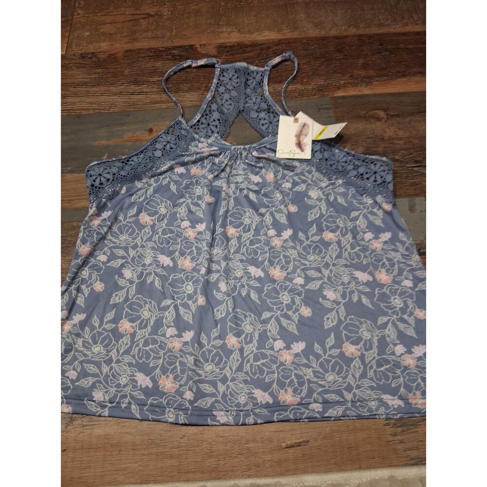 Jessica Simpson Tank Top Size Medium  Flowers & Lace Spaghetti Strap B21